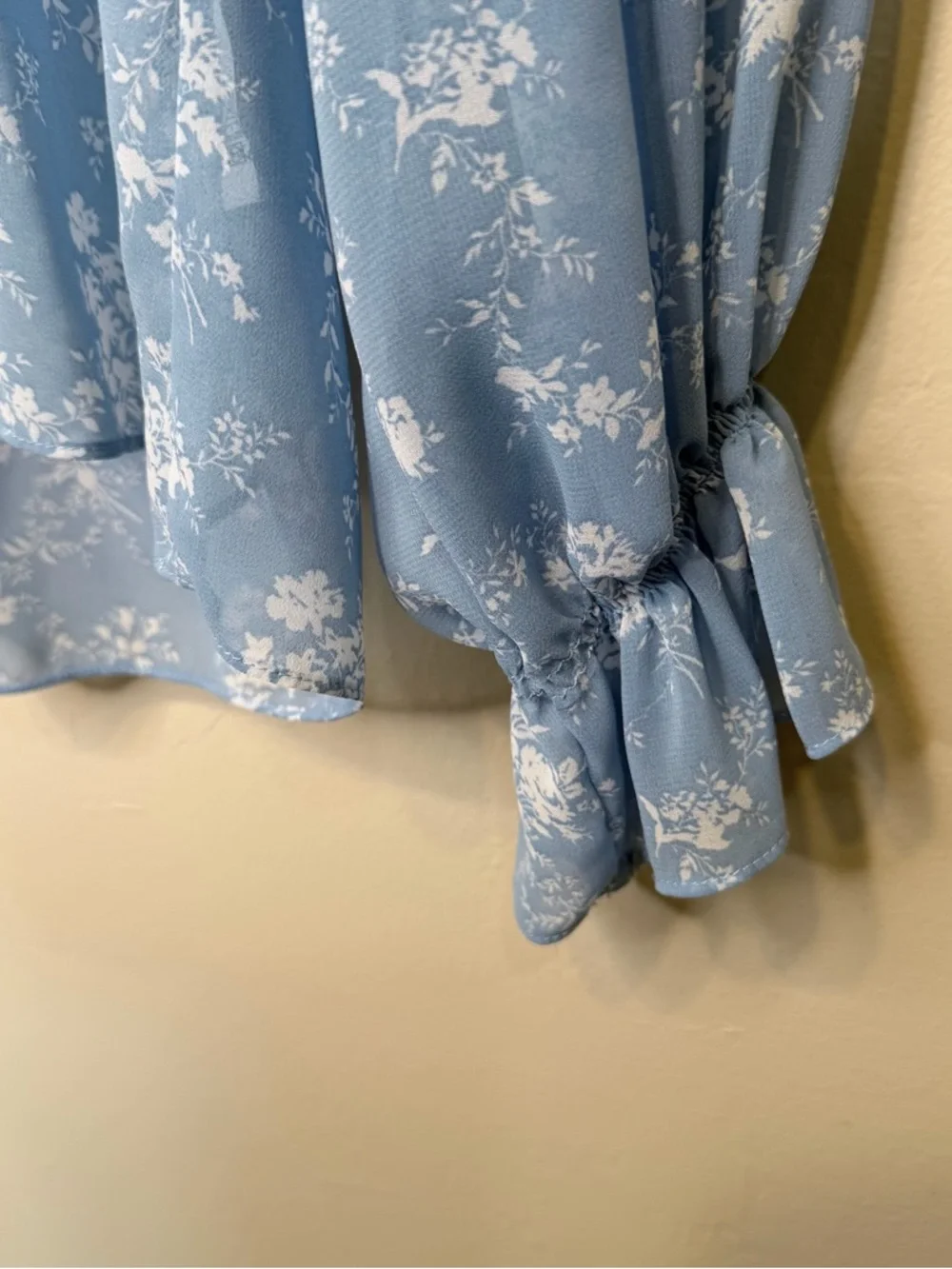 ZARA | Floral Pattern Feminine Ruffled Semi Sheer Breezy Relaxed Blouse - Picture 10 of 15